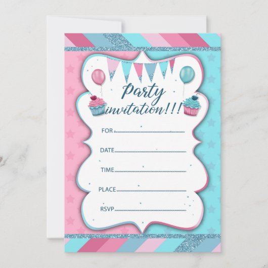 Partijuitnodiging om met de hand te schrijven kaart (Voorkant)