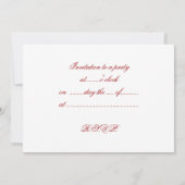 partijuitnodiging - rood masker "Masquerade" Kaart (Achterkant)