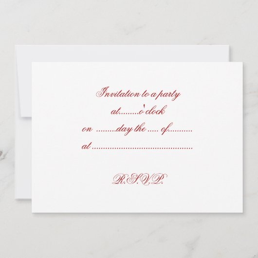 partijuitnodiging - rood masker "Masquerade" Kaart (Achterkant)