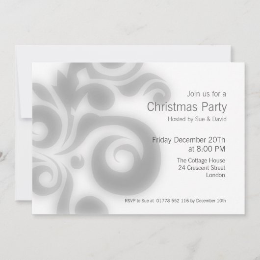 Partijuitnodiging rood met tekst kaart (Achterkant)