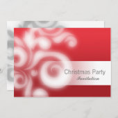 Partijuitnodiging rood met tekst kaart (Voorkant / Achterkant)