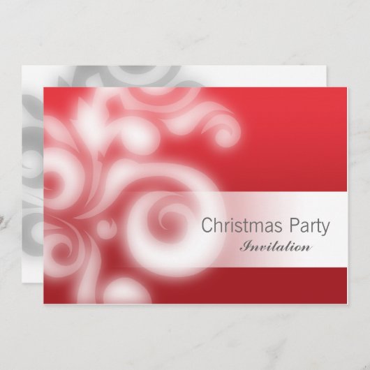 Partijuitnodiging rood met tekst kaart (Voorkant / Achterkant)