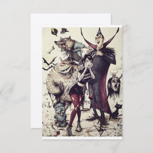 partijuitnodiging RSVP kaartje (Voorkant / Achterkant)