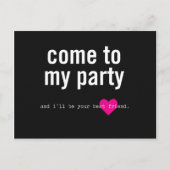 partijuitnodiging uitnodiging briefkaart (Voorkant)