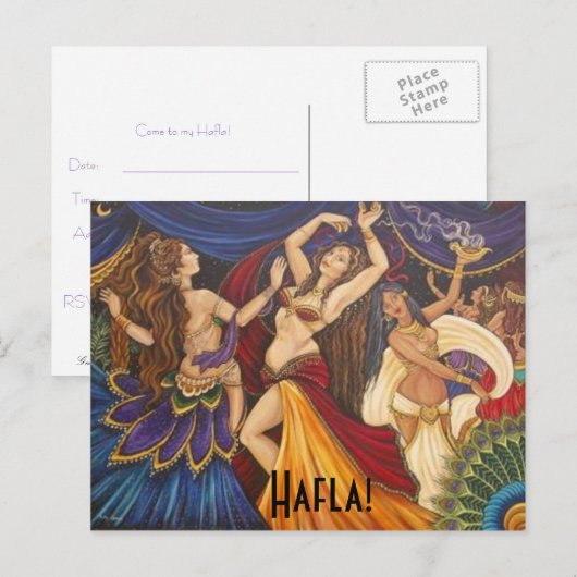 partijuitnodiging uitnodiging briefkaart (Voorkant / Achterkant)