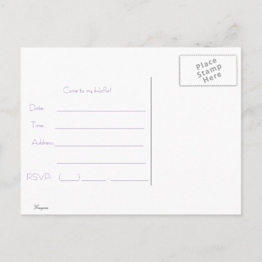 partijuitnodiging uitnodiging briefkaart (Achterkant)