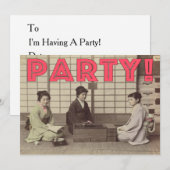 partijuitnodigingen - Fun Japans design Birthday Kaart (Voorkant / Achterkant)