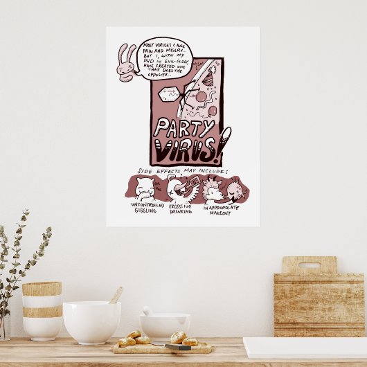 partijvirus poster (Keuken)