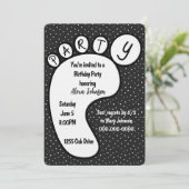 Partijvoetafdruk op poladots kaart (Staand voorkant)