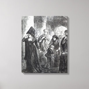 Parting of Queen Elizabeth Wydville en haar Canvas Afdruk