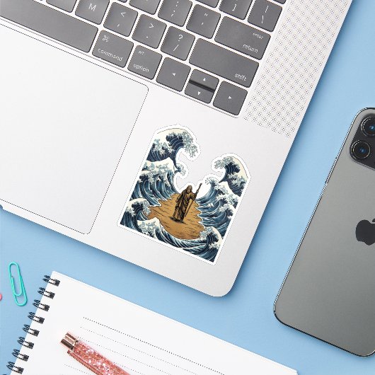 Parting the Sea  Sticker (Laptop met iPhone)