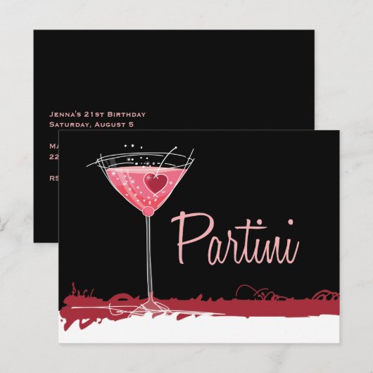 Partini Invitation Uitnodiging Briefkaart (Voorkant / Achterkant)