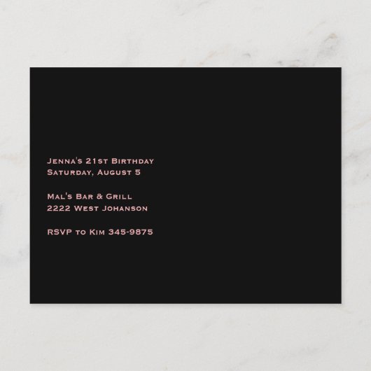 Partini Invitation Uitnodiging Briefkaart (Achterkant)