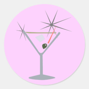 Partini Martini Glass Ronde Sticker