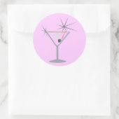 Partini Martini Glass Ronde Sticker (Tas)