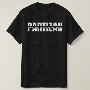 PARTIZAN Witte Tekst T-shirt