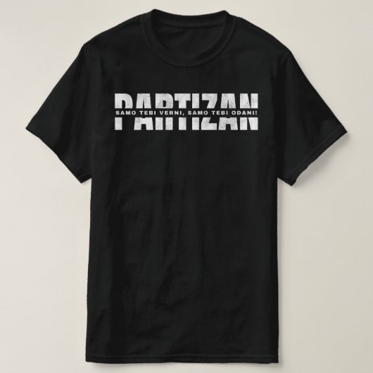 PARTIZAN Witte Tekst T-shirt (Design voorkant)