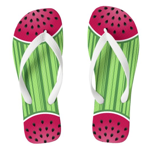 Partjes watermeloen teenslippers (Voetbed)