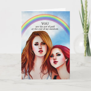 Partner Anny Lesbisch Paar Pot van Gouden Regenboo Kaart