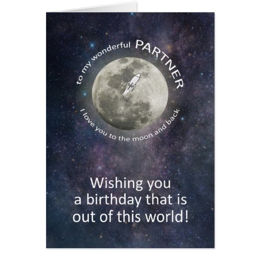 Partner Birthday To The Moon And Back  (Voorkant)