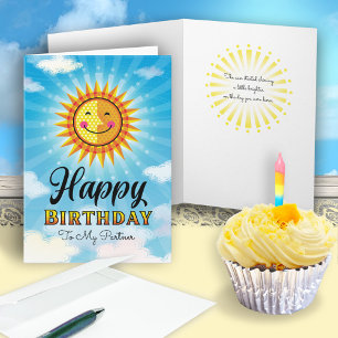 Partner Birthday Yellow Smiling Sun-kaart Kaart