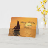 Partner, een maronlight jachtverjaardagskaart kaart (Gele Bloem)