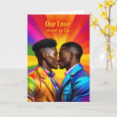 Partner Gay Jubileum Rainbow Afro-Amerikaans Kaart (Gele Bloem)