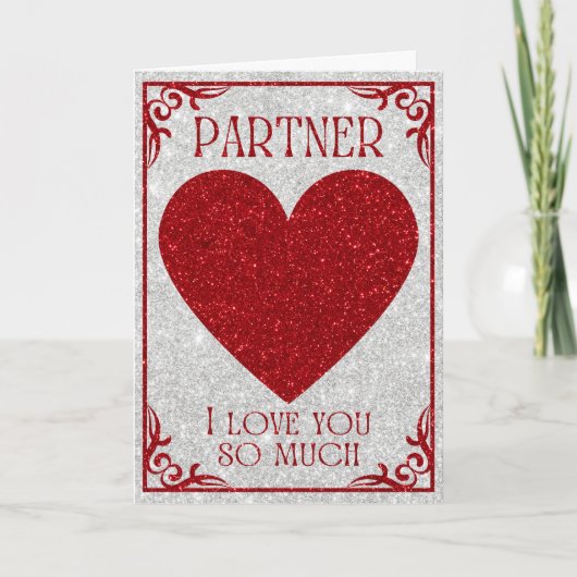 Partner Glitter Valentijnkaart Kaart (Voorkant)