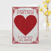 Partner Glitter Valentijnkaart Kaart (Gele Bloem)