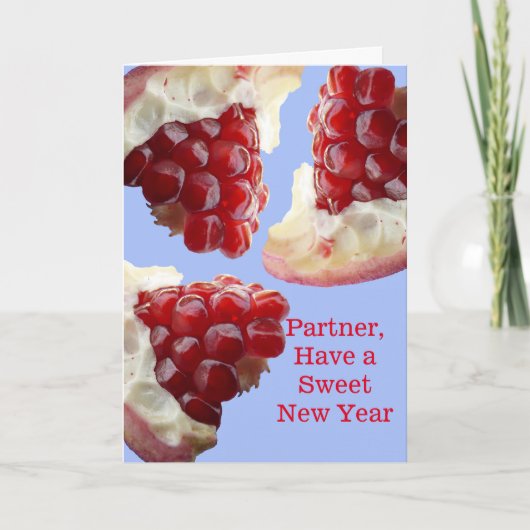Partner Happy Rosh Hashanah with Pomegranate Feestdagen Kaart (Voorkant)