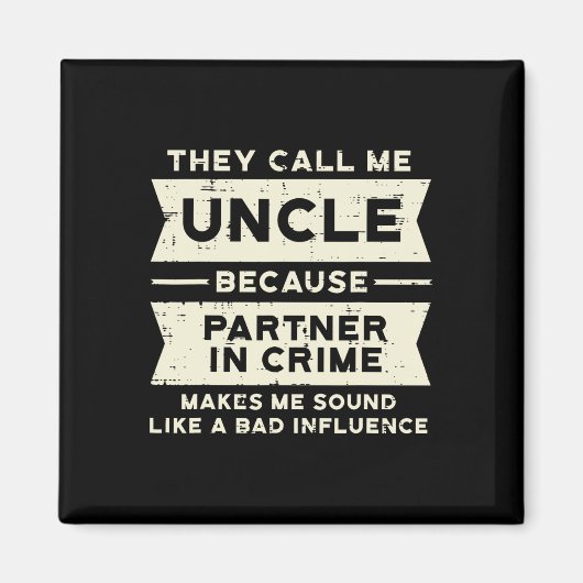 Partner in Crime Bad Invloed Funny Fathers Day M Magneet (Voorkant)