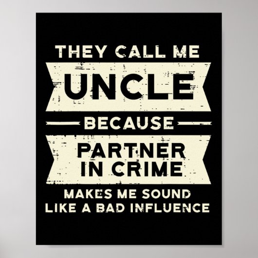 Partner in Crime Bad Invloed Funny Fathers Day M Poster (Voorkant)