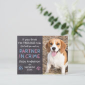 Partner in Crime Dog Zwangerschap Aankondiging (Staand voorkant)