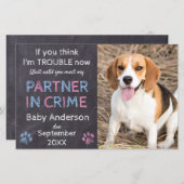 Partner in Crime Dog Zwangerschap Aankondiging (Voorkant / Achterkant)