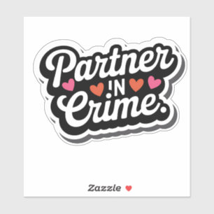 Partner in Crime Retro Vriendschap Sticker