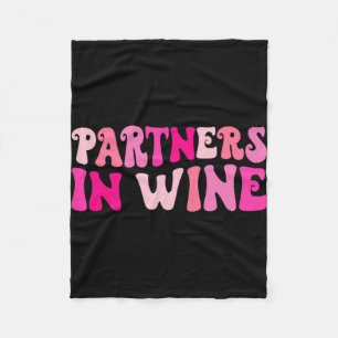 Partner in het drinken van wijn vrijgezellenfeest fleece deken