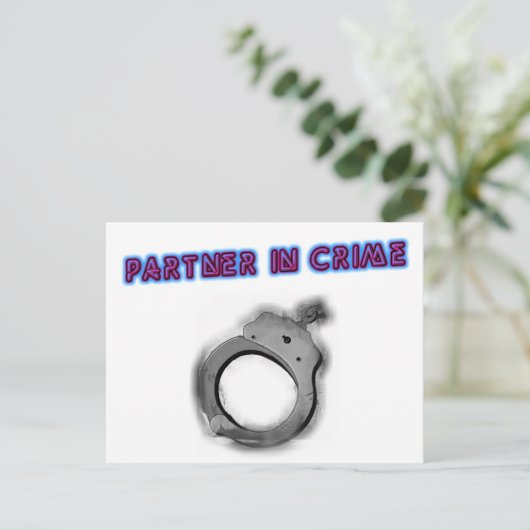 Partner in misdaad, linkerhandboff briefkaart (Staand voorkant)