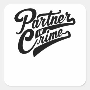 Partner in misdaad vierkante sticker