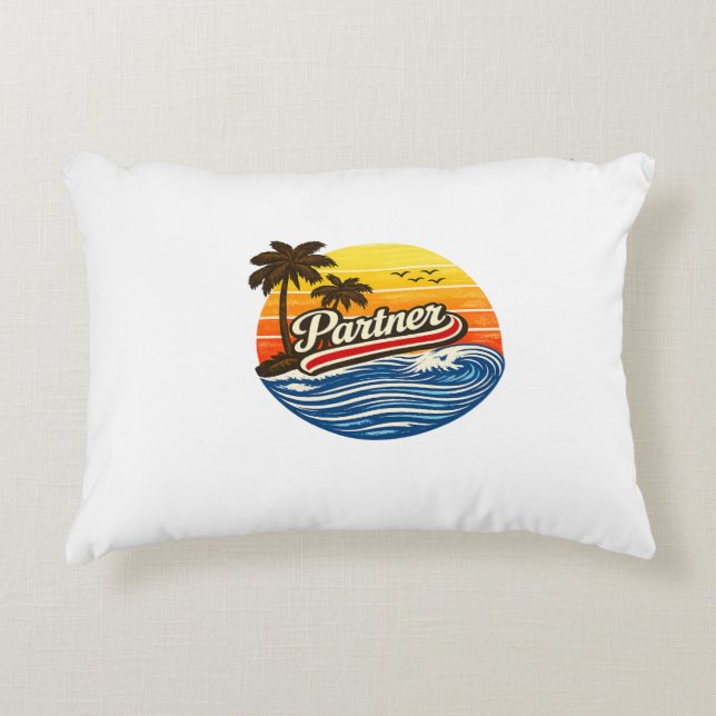 Partner Retro Sunset Design Accent Kussen (Voorkant)
