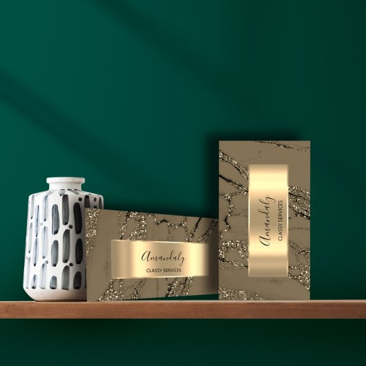 Partnermarketing advies Gold Glitter Marble Visitekaartje