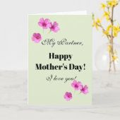 Partner's Groeten! Gelukkige Moederdag Kaart (Gele Bloem)