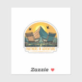 Partners in Avontuur | Retro Bergkamperen Sticker (Vel)