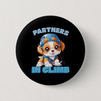 Partners In Climb Funny Rock Climbing Design For A Ronde Button 5,7 Cm