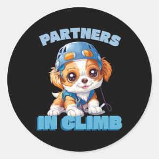 Partners In Climb Funny Rock Climbing Design For A Ronde Sticker