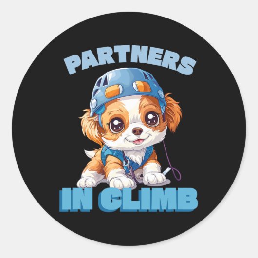 Partners In Climb Funny Rock Climbing Design For A Ronde Sticker (Voorkant)