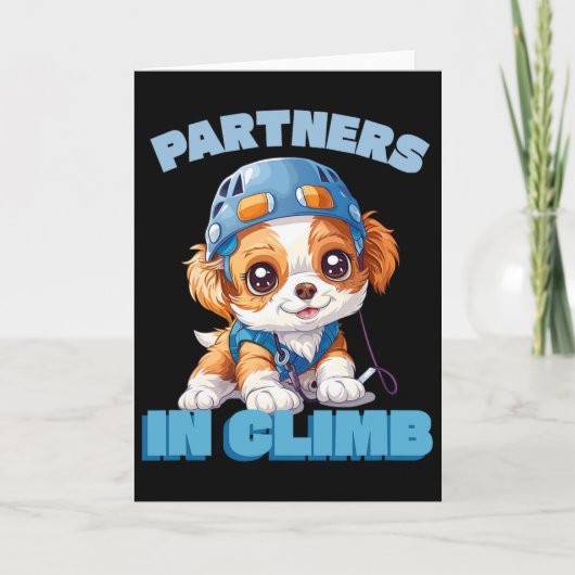 Partners In Climb Grappig Klimontwerp Voor Een Kaart (Voorkant)