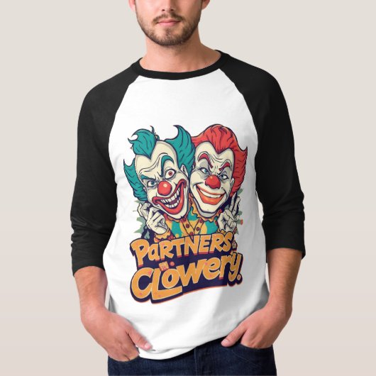 Partners in Clowery (Funny Clown Pun) T-shirt (Voorkant)