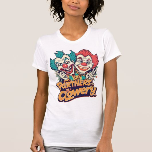 Partners in Clowery (Funny Clown Pun) T-shirt (Voorkant)