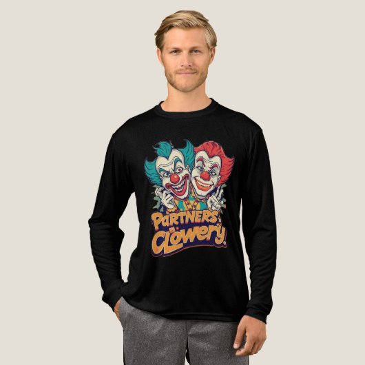 Partners in Clowery (Grappige Clownspelling) Tri-Blend Shirt (Voorkant)