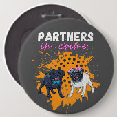 partners in crime honden knop ronde button 6,0 cm (Voorkant /achterkant)